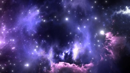 Wall Mural - space flight through nebula