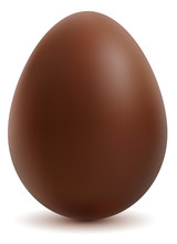 Brown Sweet Chocolate Egg On White Background