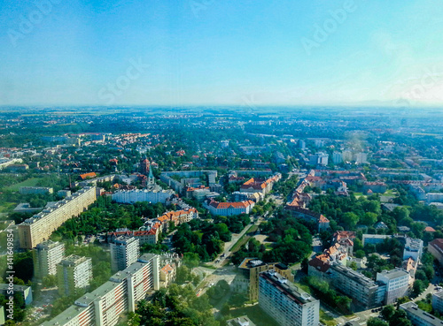 Plakat Panorama miasta z częścią Wrocławia