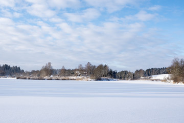 Wall Mural - Snowy winter landscape.