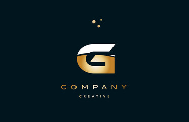 g white yellow gold golden luxury alphabet letter logo icon template