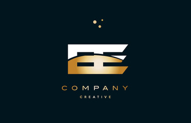 ee e e  white yellow gold golden luxury alphabet letter logo icon template