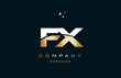 fx f x  white yellow gold golden luxury alphabet letter logo icon template