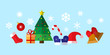 © yuliaburlakova - Colorful simple christmas and new year flat icons composition.