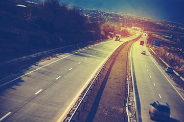 Canvas Print - different cars in the highway in morning