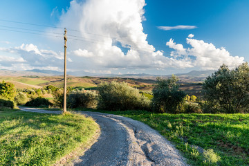 Wall Mural - panorama of Siena in the Val d'Orcia and the Chianti hills