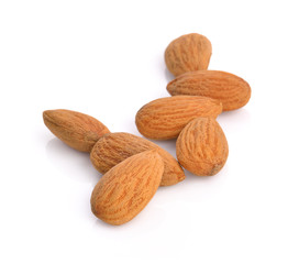 Wall Mural - almonds isolated on the white background