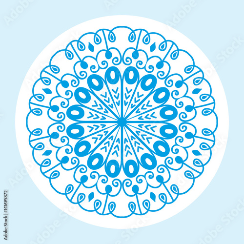 Henna tattoo mehndi flower template doodle ornamental lace decorative element...
