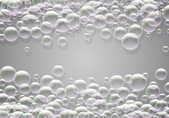 Poster - Soap bubbles abstract background with rainbow colored airy foam