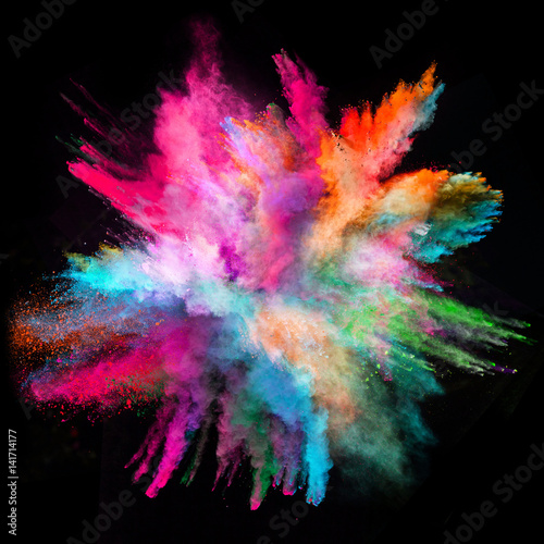 colored powder explosion on black background wall mural wallpaper murals lukas gojda colored powder explosion on black background wall mural