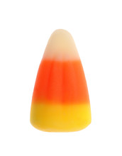 Colorful Halloween Candy Corn On White Background