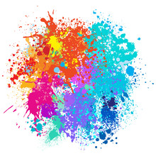 Color Background Of Paint Splashes