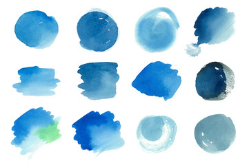 Wall Mural - blue watercolor spots
