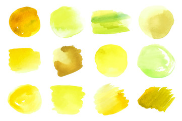 Wall Mural - yellow watercolor spots