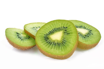 Wall Mural - Juicy kiwi fruit on white background