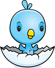 Wall Mural - Cartoon Blue Bird Hatching