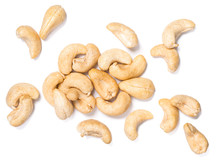 Cashew Nuts On White