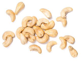 Wall Mural - cashew nuts on white