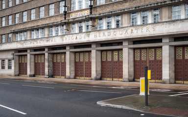 Wall Mural - London Fire Brigade Headquarters. The art deco architectural facade to the London Fire Bridge Headquarters on Albert Embankment, London, UK.