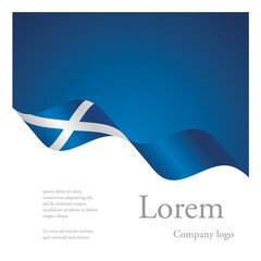 Sticker - New brochure abstract design modular pattern of wavy flag ribbon of Scotland