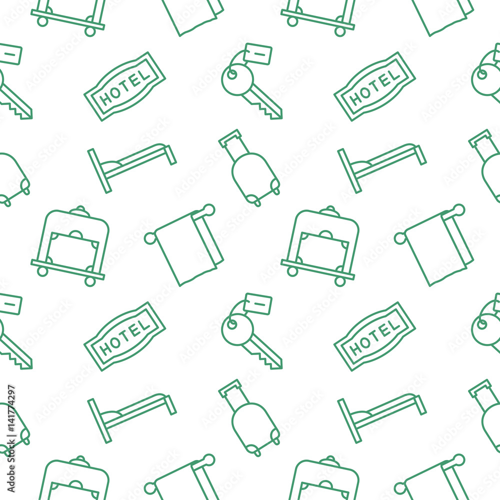 Hotel seamless pattern background vector Stock Vector | Adobe Stock
