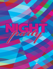 Poster - Abstract striped background for night party flyer. CMYK colors