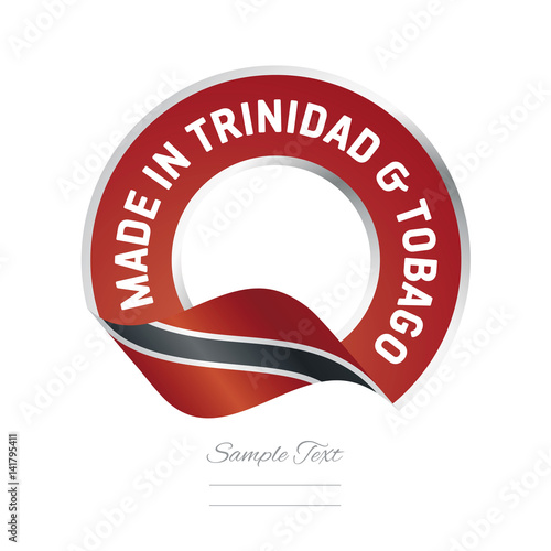 Made in Trinidad and Tobago flag red color label logo icon Buy this