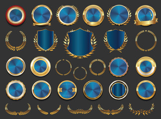 Wall Mural - sale retro vintage golden badges and labels
