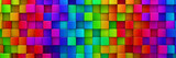Fototapeta Perspektywa 3d - Rainbow of colorful blocks abstract background - 3d render