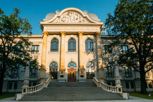 Riga, Latvia. Entrance Of Latvian National Museum Of Art In Krisjana