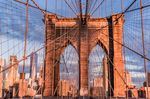 Naklejka na drzwi Brooklyn Bridge early morning 