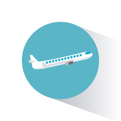 Sticker - airplane transport vehicle image vector illustration eps 10