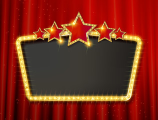 Poster - Retro frame with five stars