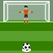 penalty shot with goalkeeper at soccer