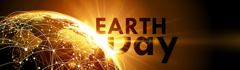 Wall Mural - planet earth with sunrise. vector