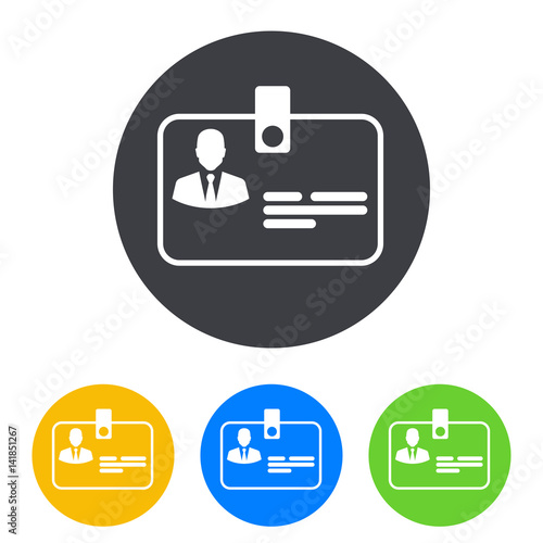 Fotografía Icono plano identificacion horizontal en circulo varios colores