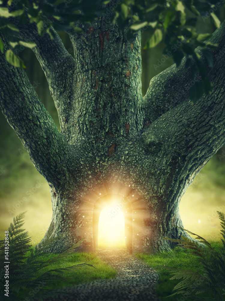 Tree with the gateway Stock Photo | Adobe Stock