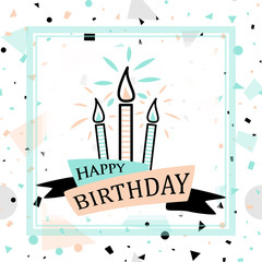 Wall Mural - Vector illustration of Birthday greeting card