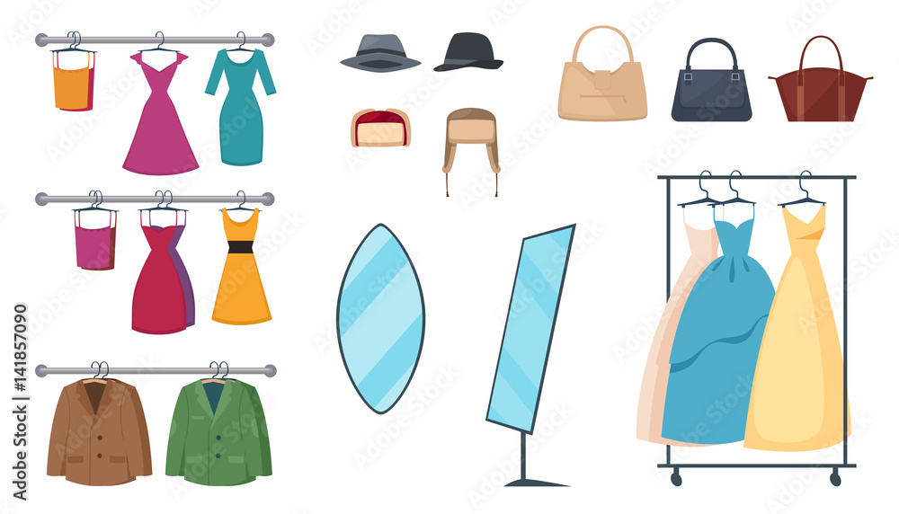 Clothing Store Icon Set Stock Vector | Adobe Stock