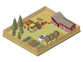 Sticker - Farm Vehicles Isometric Design