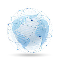 Wall Mural - Modern globe network. Vector