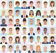 Portraits of different people, work, vector