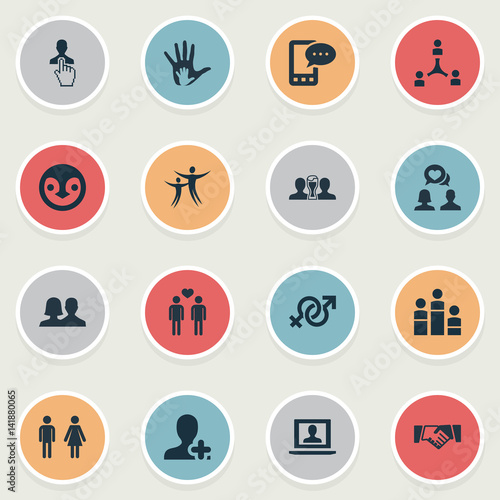 Vector Illustration Set Of Simple Friends Icons Elements Gender Partner Beloved And Other 