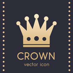 Poster - crown logo element, vector icon