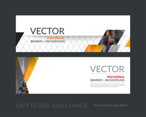 Canvas Print - Vector set of modern horizontal website banners with colourful d