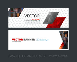 Canvas Print - Vector set of modern horizontal website banners with colourful d