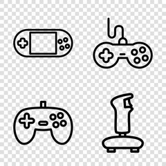 Set of 4 joystick outline icons