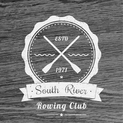 Wall Mural - Rowing club vintage logo, vector emblem