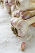 Fresh garlic on table