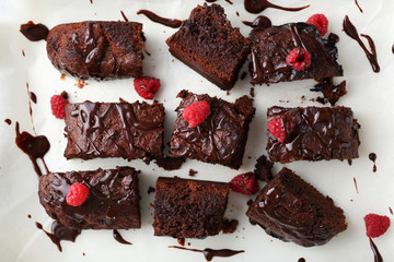 Wall Mural - Sweet chocolate brownies bars